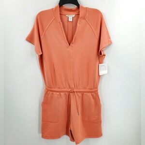 Women's Athleta Soft Persimmon Short Sleeve Balance Romper Jumpsuit Size Medium